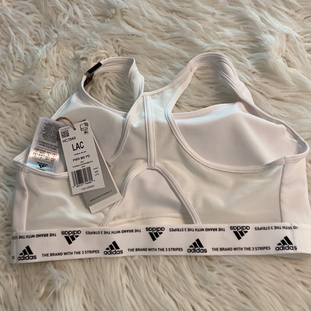 Adidas Women's White Sports Bra brand new with tag - Picture 8 of 8